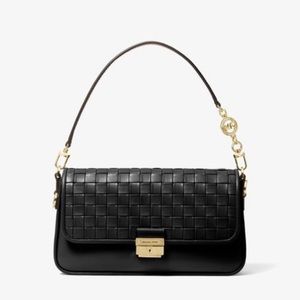 Micheal Kors Bradshaw Small Woven Leather Shoulder Bag NWT
